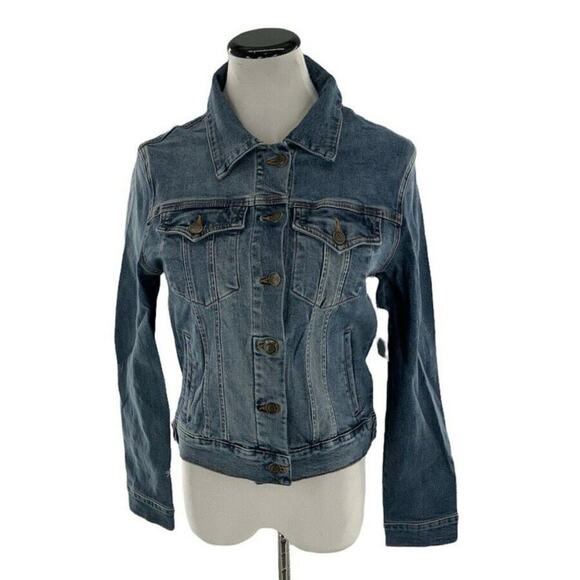Vigoss Jean Jacket Womens Size Medium Long Sleeves Flap Pockets Denim NEW - Picture 3 of 12